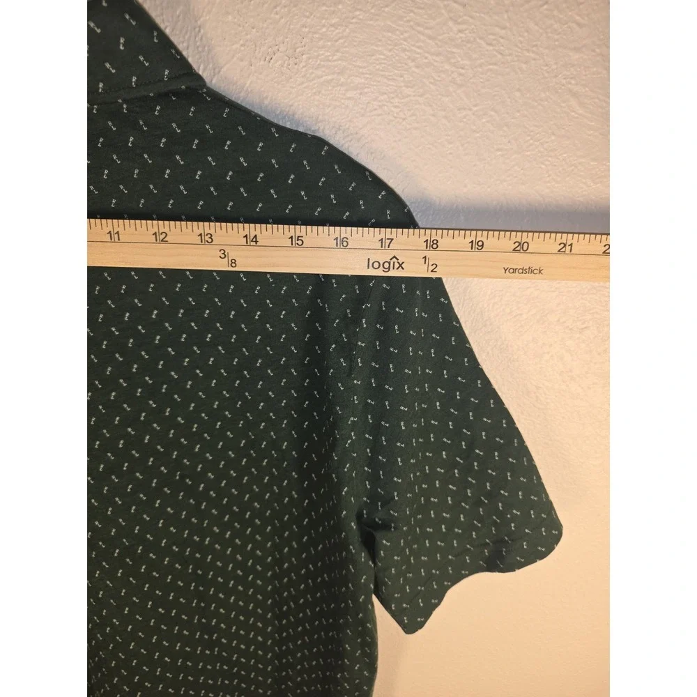 Polo Ralph Lauren Green Navy Blue RL Geometric Polo Shirt Mens Size Large